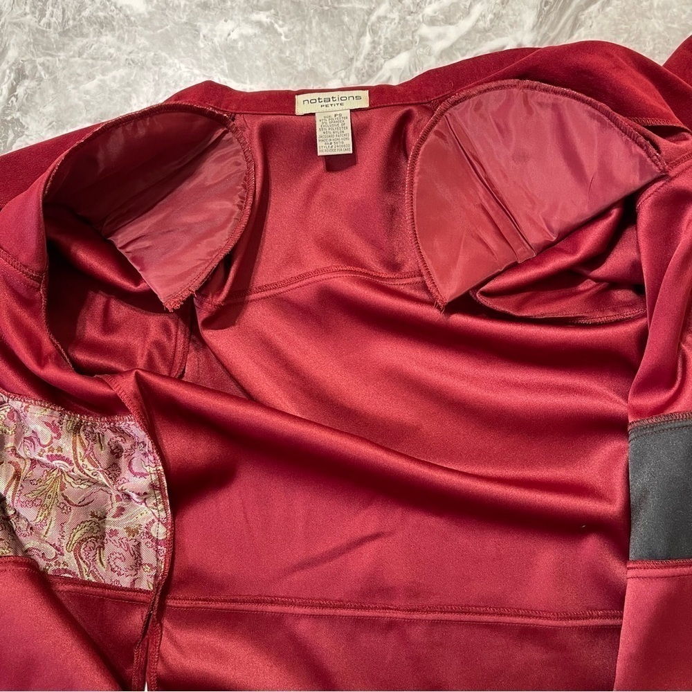 Notations Women’s Paisley 4 Button Vintage Jacket In Red And Black Size PS Retro - Picture 8 of 10